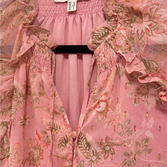 Pink Floral Ruffle Blouse - Picture 4 of 7